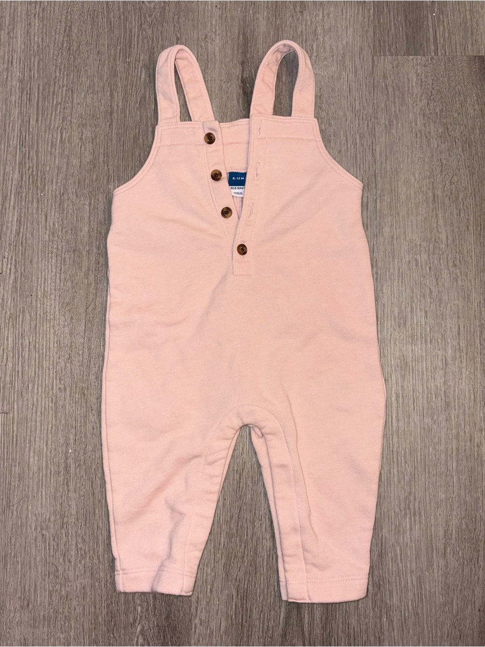 Old Navy Light Pink Button-Front Toddler Overalls